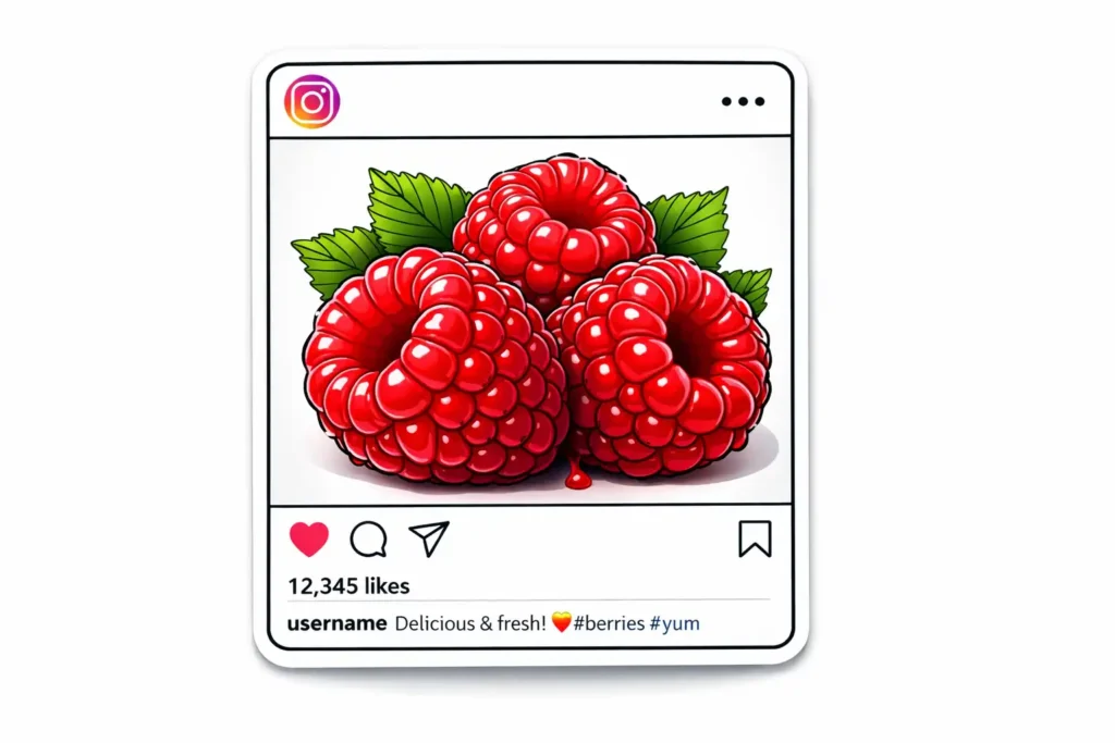 raspberry in instagram status