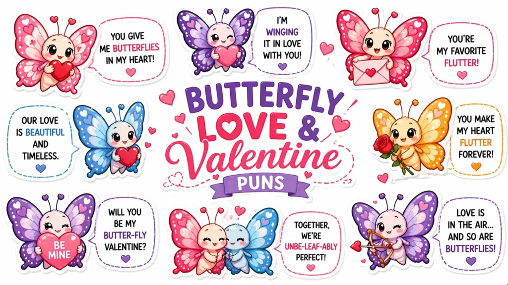 Butterfly Love and Valentine Puns