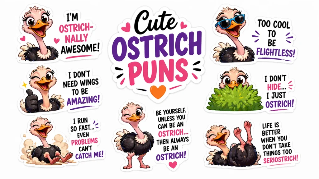 Cute Ostrich Puns