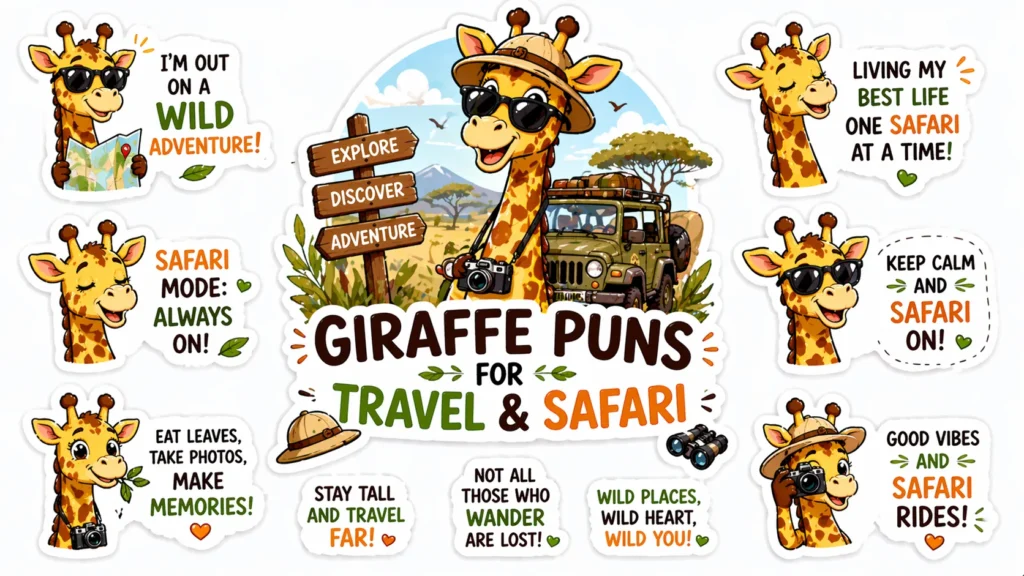 Giraffe Puns for Travel & Safari