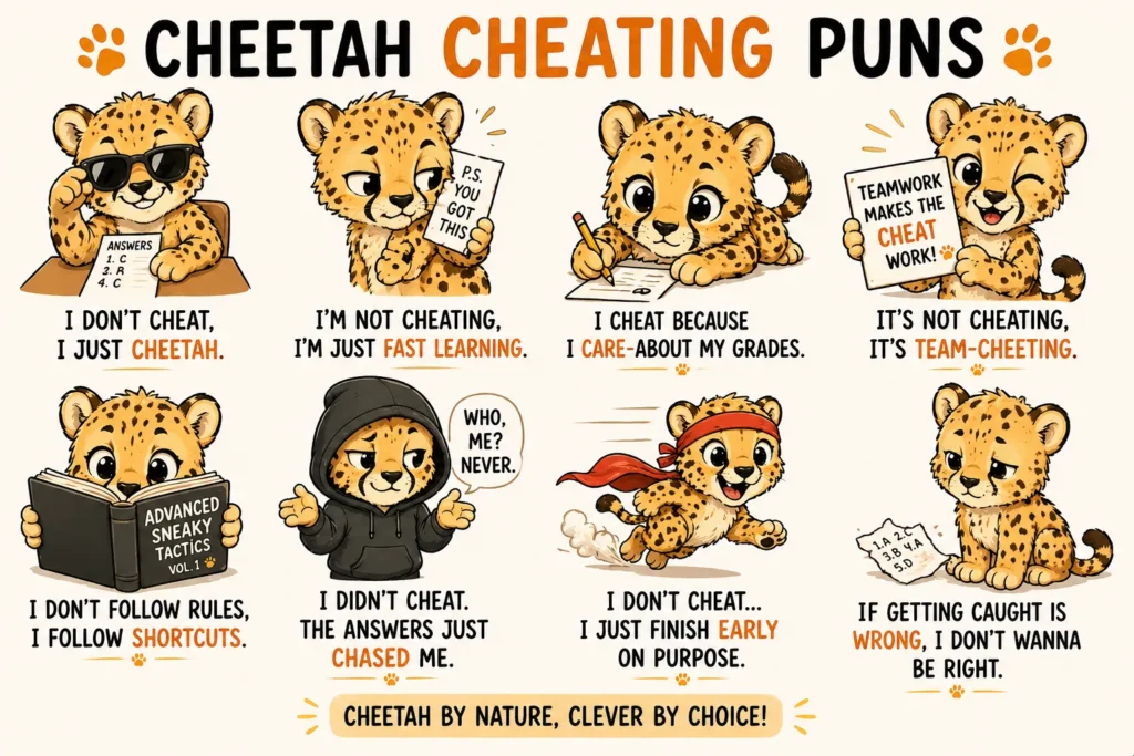 Cheetah Cheating Puns