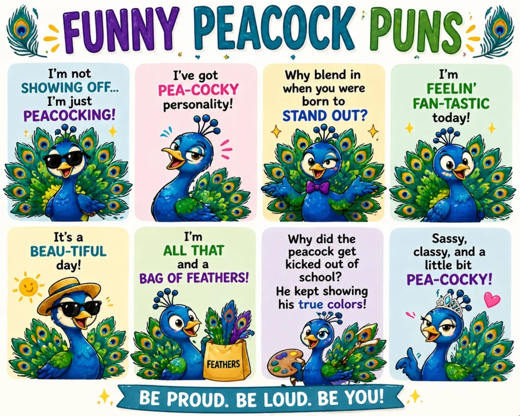 Funny Peacock Puns