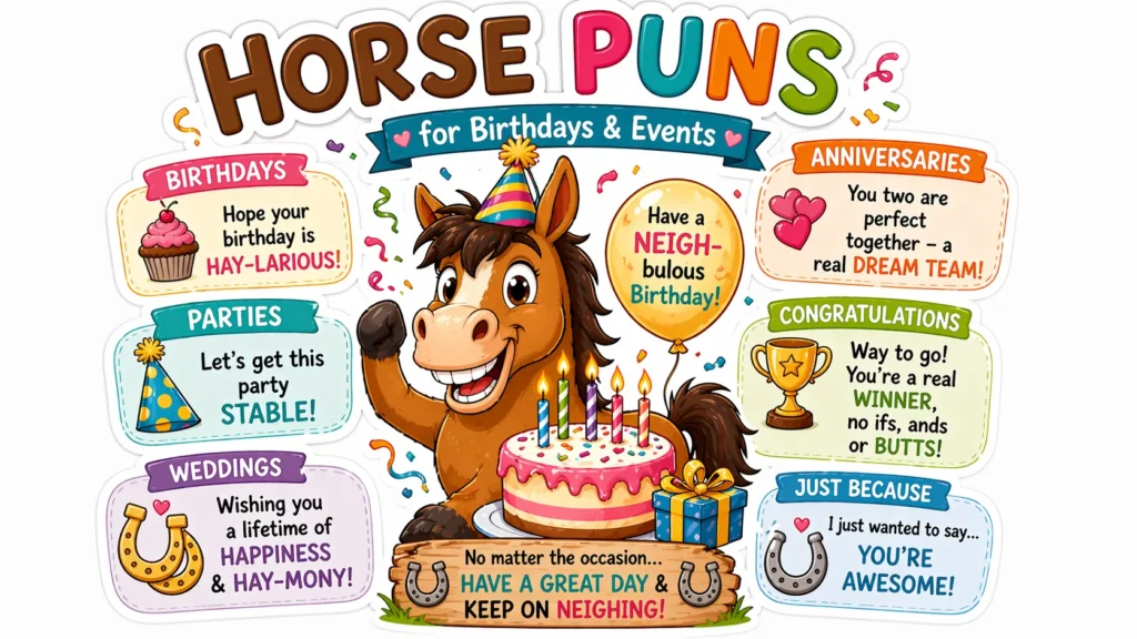 Horse Puns for Birthday & Events