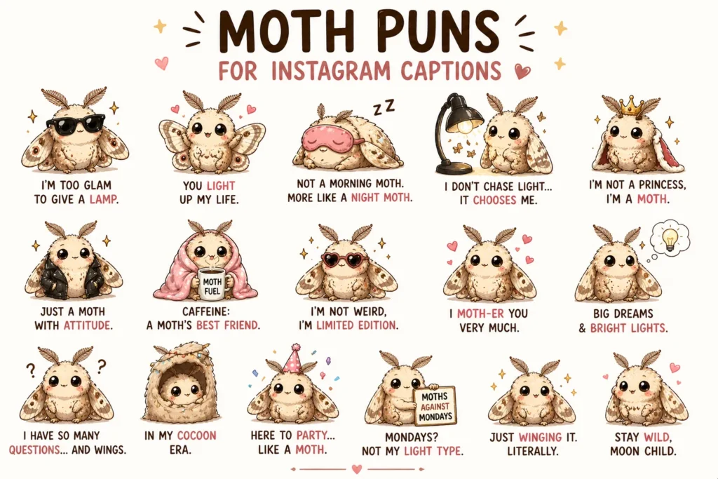 Moth Puns for Instagram Captions