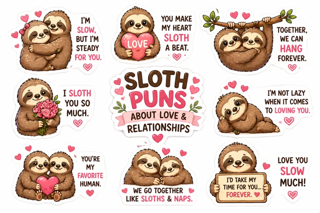Sloth Puns about Love and Relationships