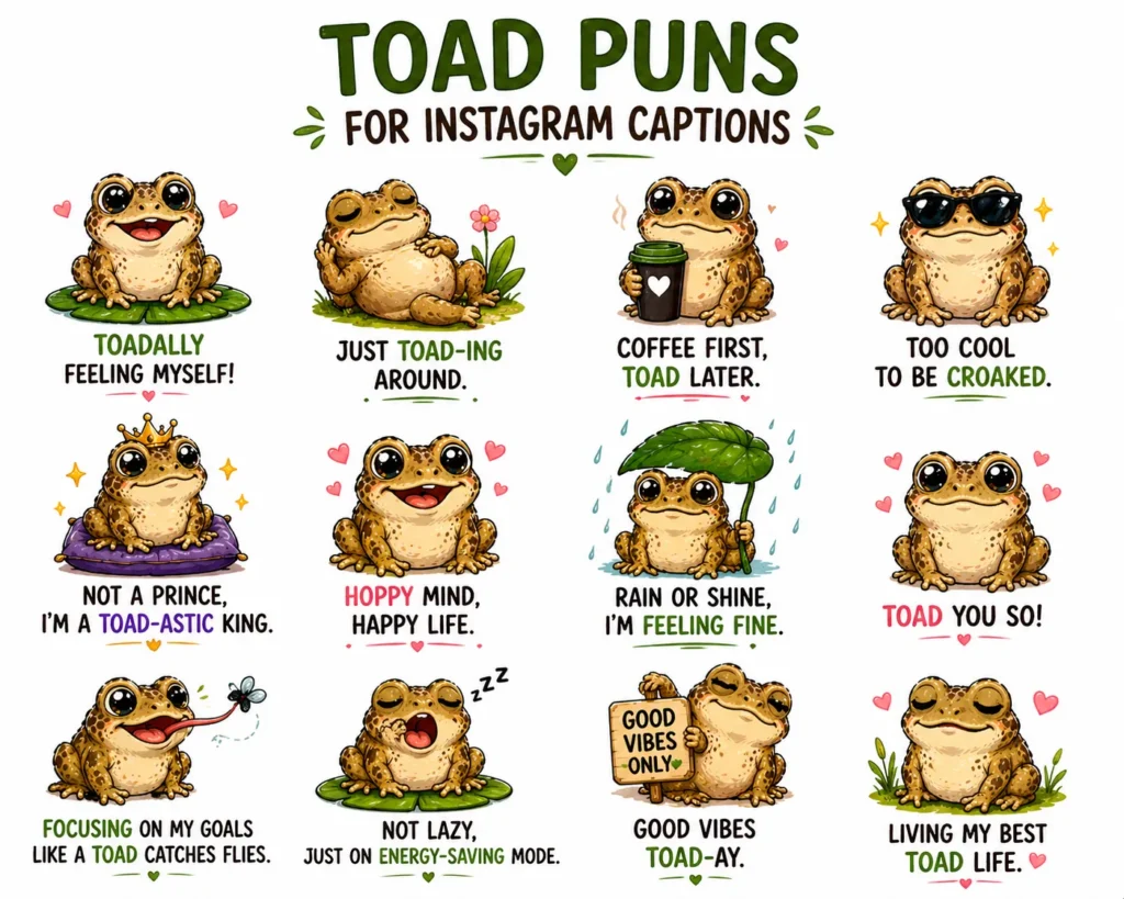 Toad Puns for Instagram Captions