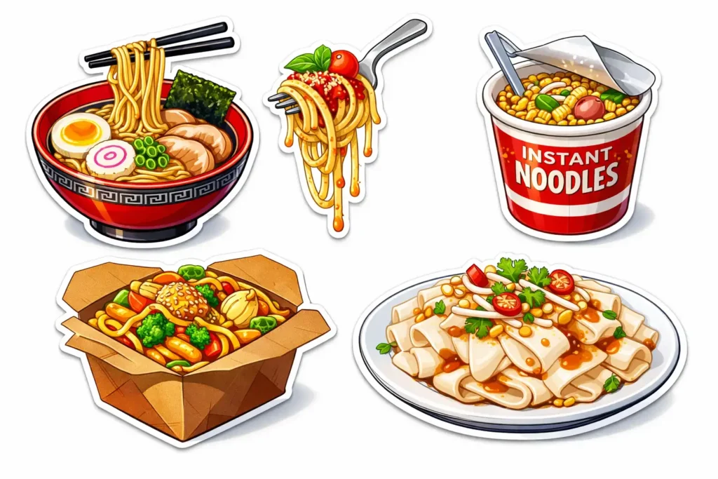 different noodle types