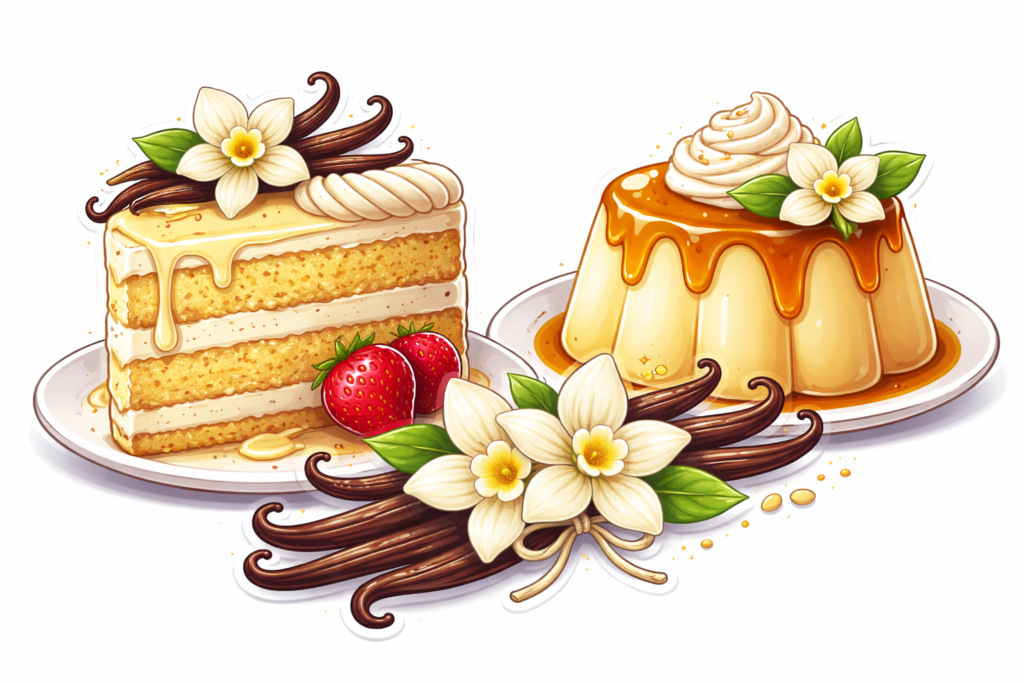vanilla cake and pudding