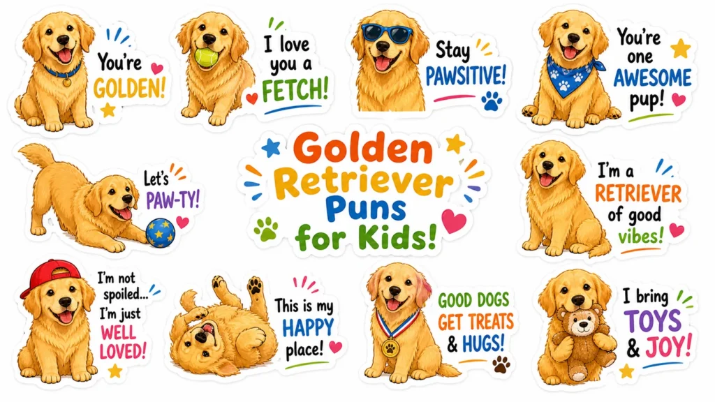 Golden Retriever Puns for Kids