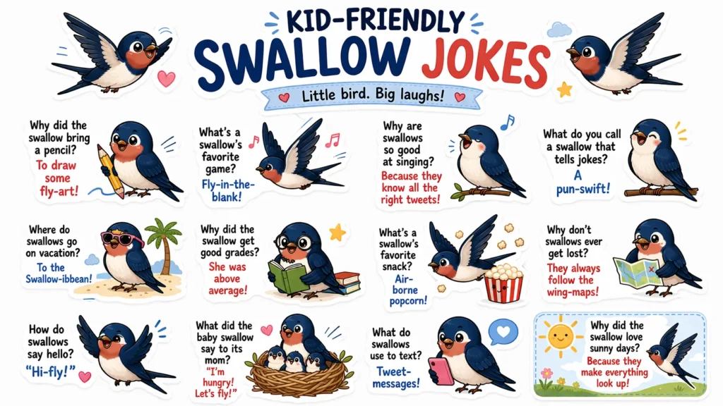 Kid-Friendly Swallow Jokes