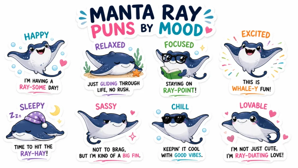 Manta Ray Puns by Mood