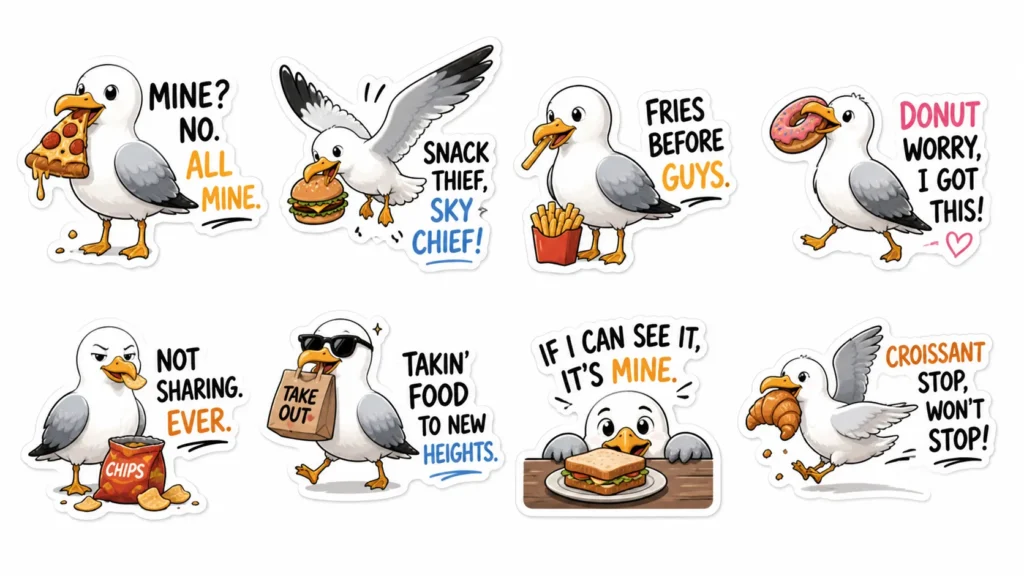 Seagull Food Stealing Puns