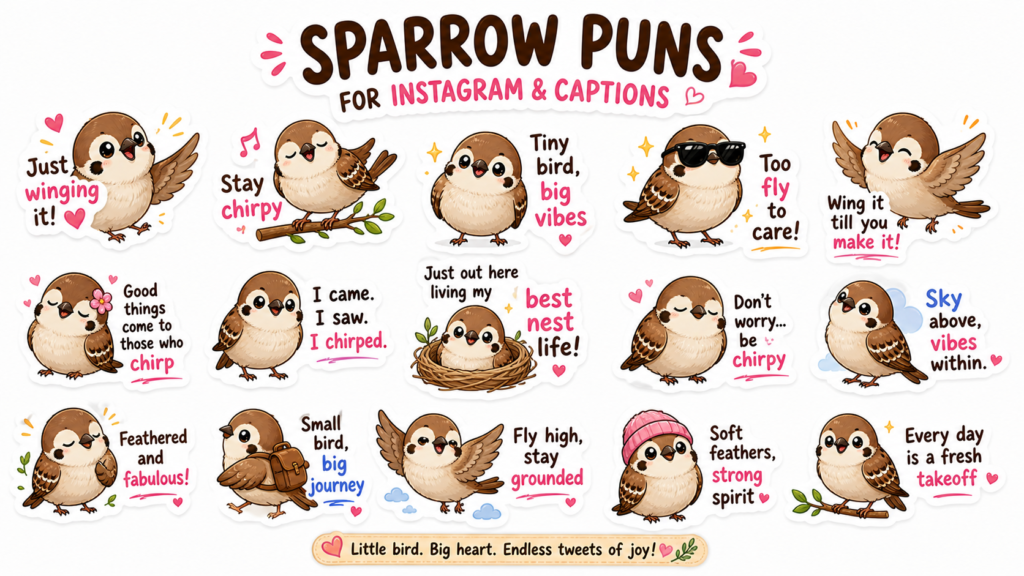 Sparrow Puns for Instagram & Captions