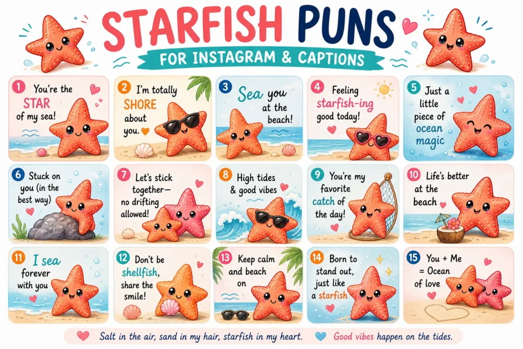 Starfish Puns for Instagram & Captions
