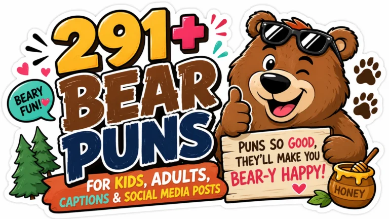 291+ Bear Puns for Kids, Adults, Captions & Social Media Posts